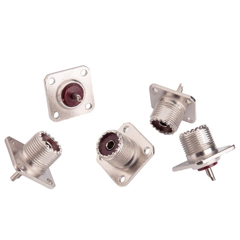Inovat 5pcs UHF Female Jack Solder SO-239 4-Hole Panel Chassis Mount Coax Connector - Image 5